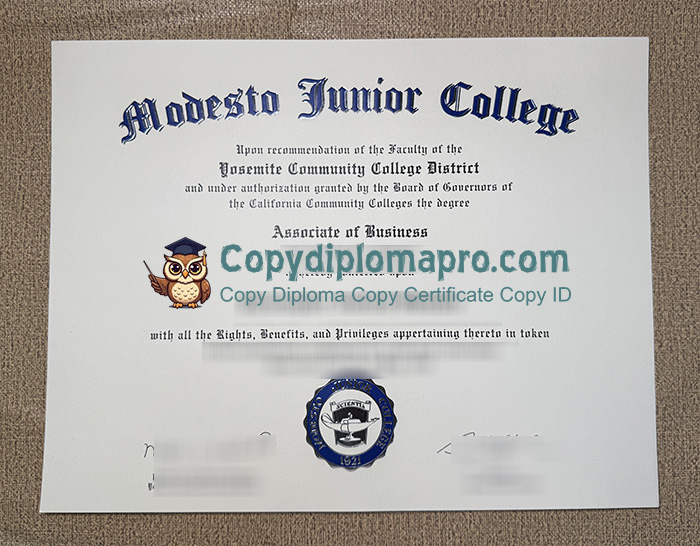 Modesto Junior College Diploma