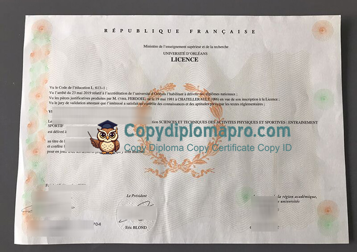 Université d'Orléans Diploma