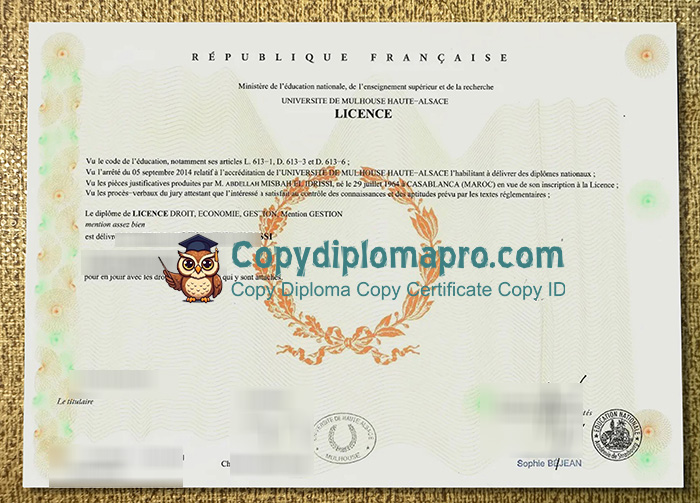 Université de Haute-Alsace Diploma