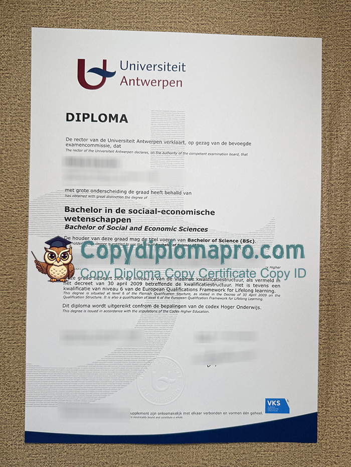 Universiteit Antwerpen Diploma