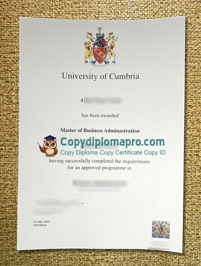University of Cumbria Diploma
