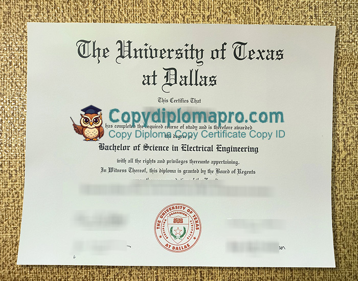 University of Texas at Dallas Diploma