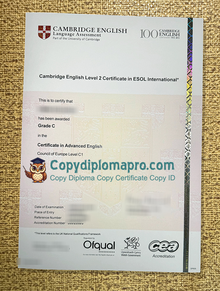 CAC Certificate, ESOL International Certificate