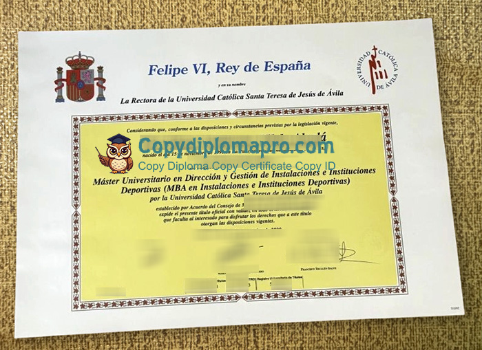 Catholic University of Ávila Diploma
