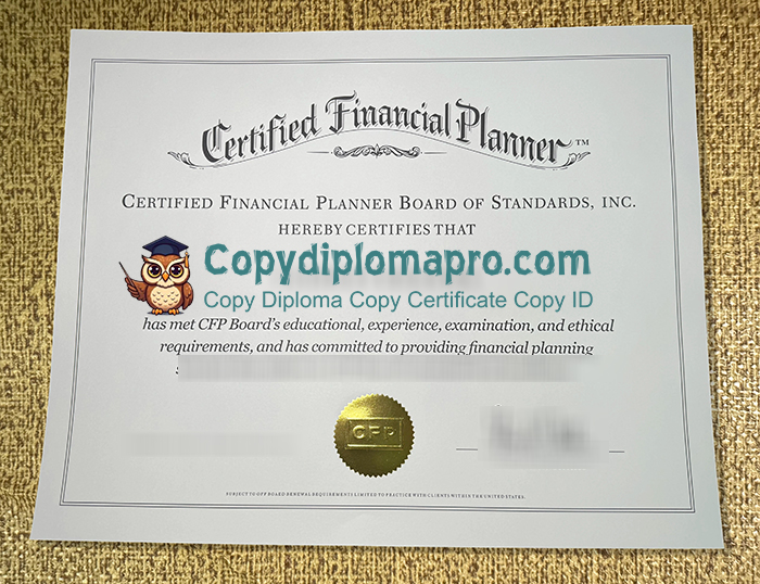 Certified Financial Planner Certificate
