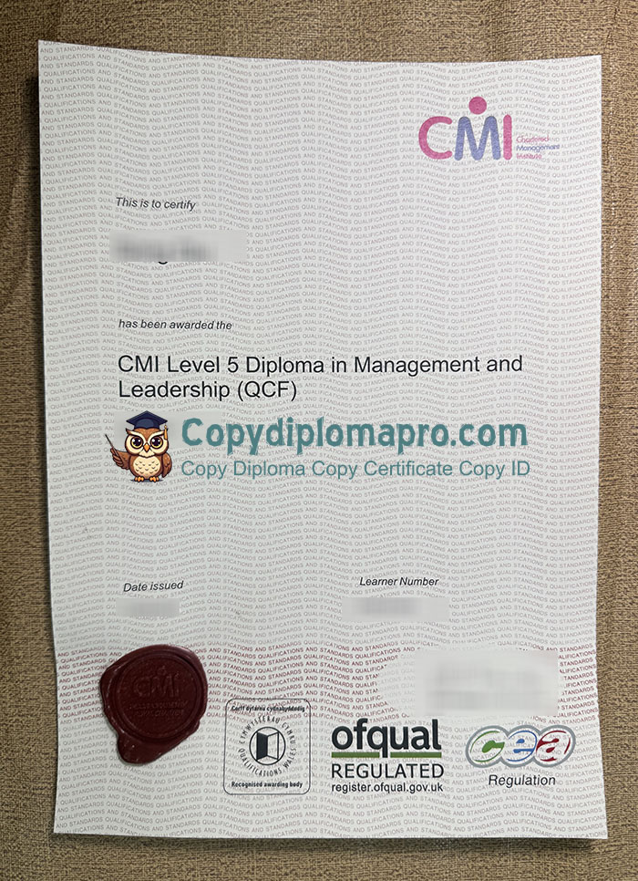 Chartered Management Institute Certificate