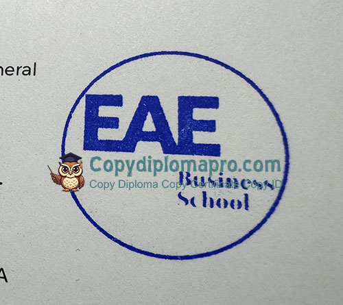 EAE Business School Diploma seal