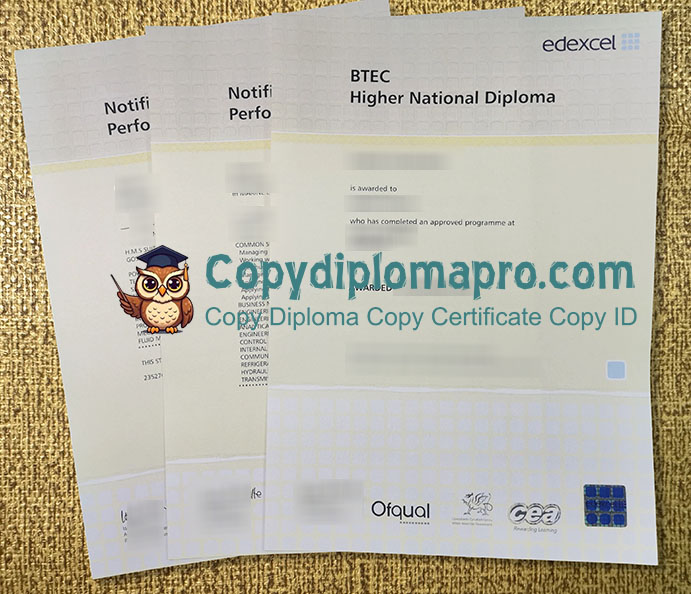 BTEC Notification of Performance