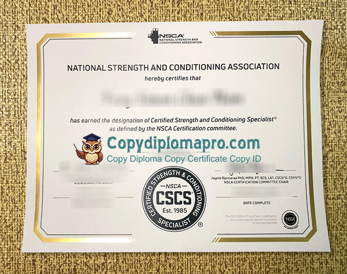 National Strength and Conditioning Association Certificate