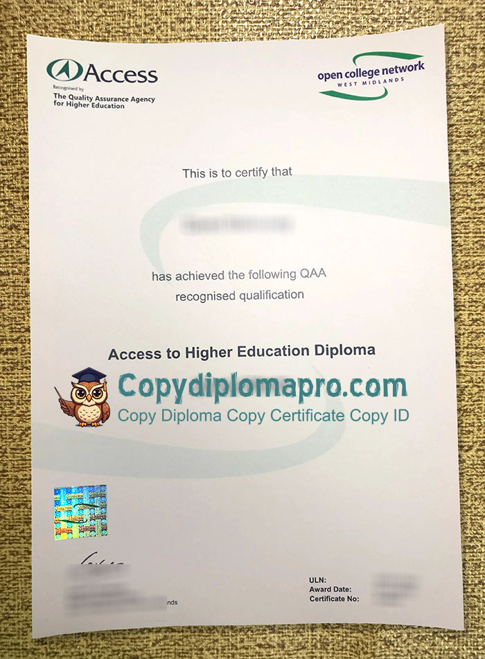 QAA Open College Network Diploma