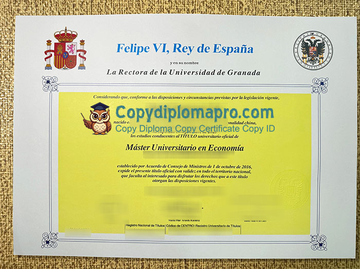 University of Granada Diploma, Universidad de Granada Diploma