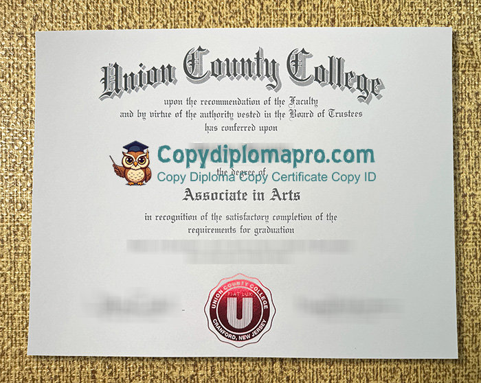 Union County College Diploma, Union College Diploma