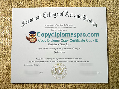 Savannah College of Art and Design Diploma